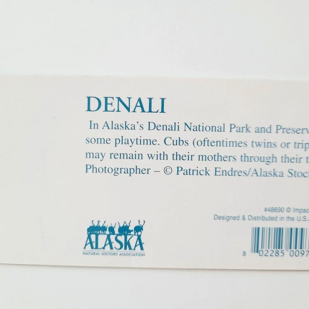 Vintage Y2K Denali Park Bookmark Grizzly Bears Patrick Enders Korea Impact 48690